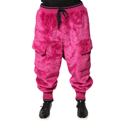 Dolce & Gabbana Pink Acrylic Cargo Jogging Sweatpants Pants