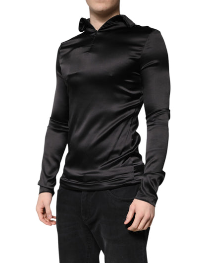 Suéter de cuello alto de seda negro para hombre Dolce & Gabbana