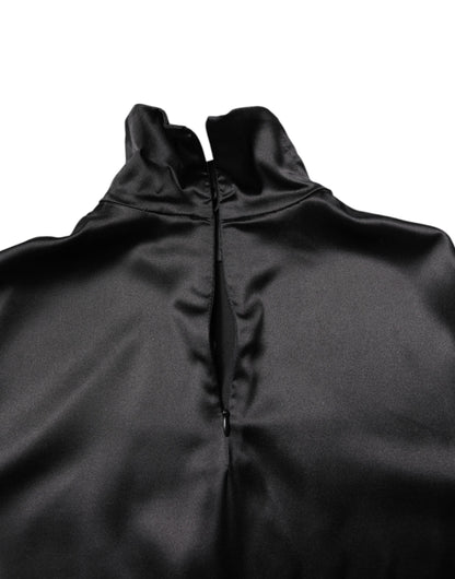 Suéter de cuello alto de seda negro para hombre Dolce & Gabbana