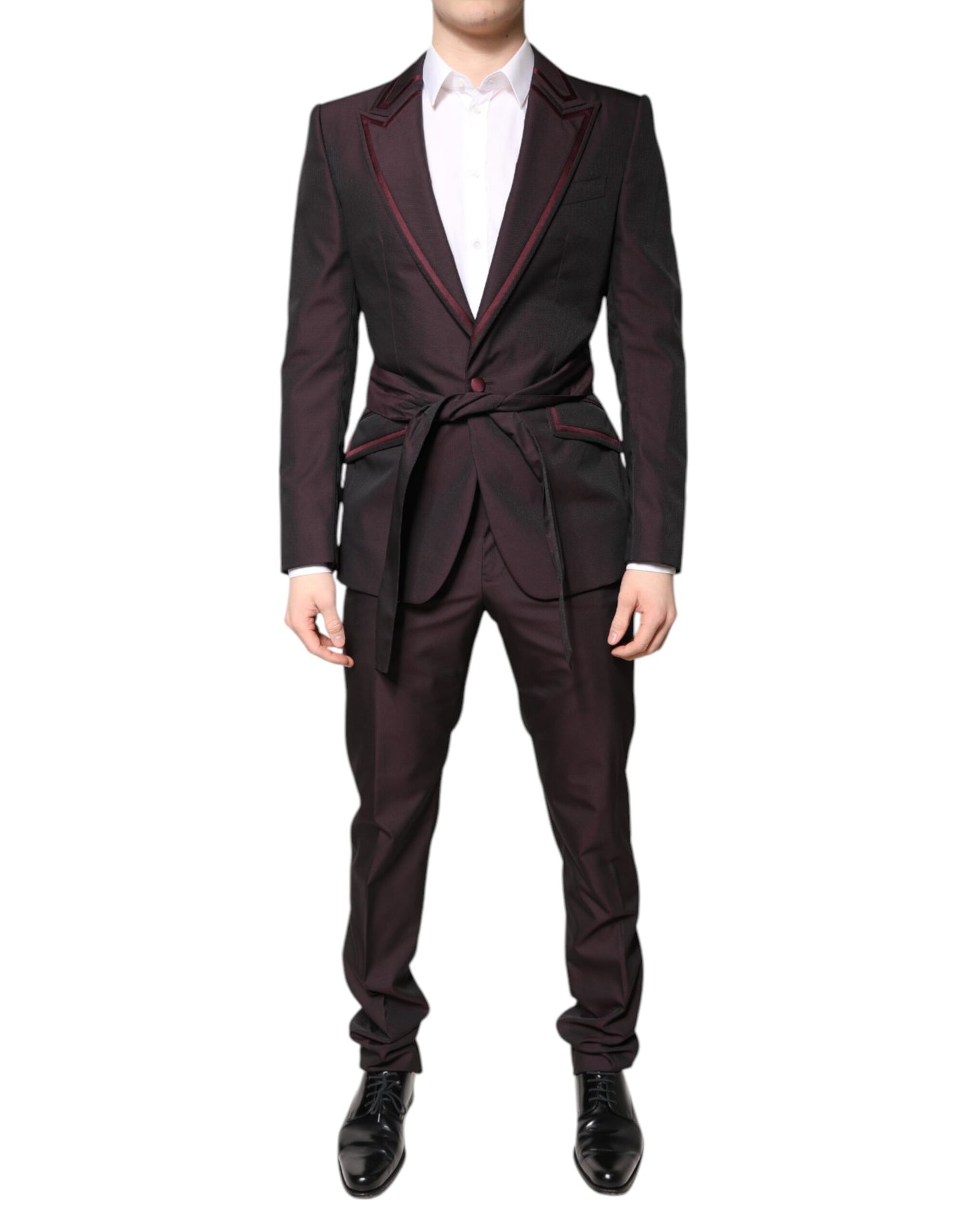 Costume deux pièces de cérémonie Dolce & Gabbana bordeaux à simple boutonnage