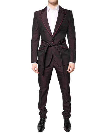 Costume deux pièces de cérémonie Dolce & Gabbana bordeaux à simple boutonnage