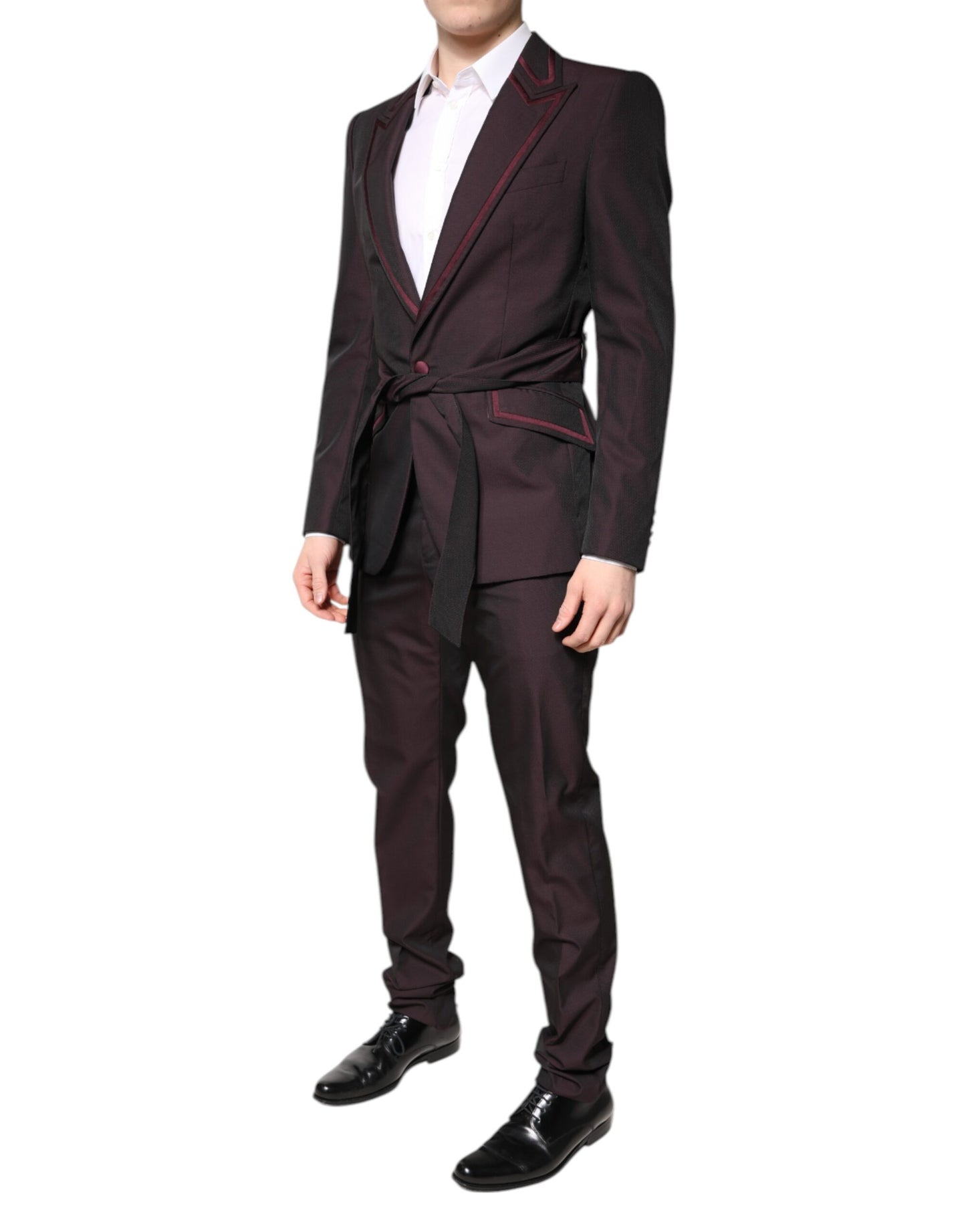 Costume deux pièces de cérémonie Dolce & Gabbana bordeaux à simple boutonnage