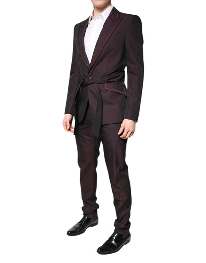 Costume deux pièces de cérémonie Dolce & Gabbana bordeaux à simple boutonnage