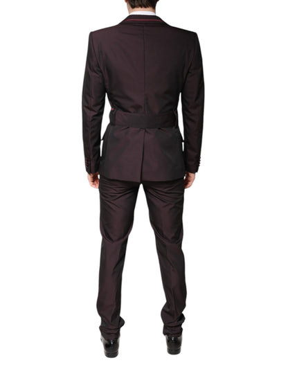 Costume deux pièces de cérémonie Dolce & Gabbana bordeaux à simple boutonnage