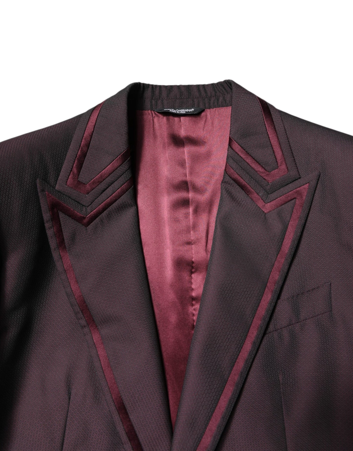 Costume deux pièces de cérémonie Dolce & Gabbana bordeaux à simple boutonnage
