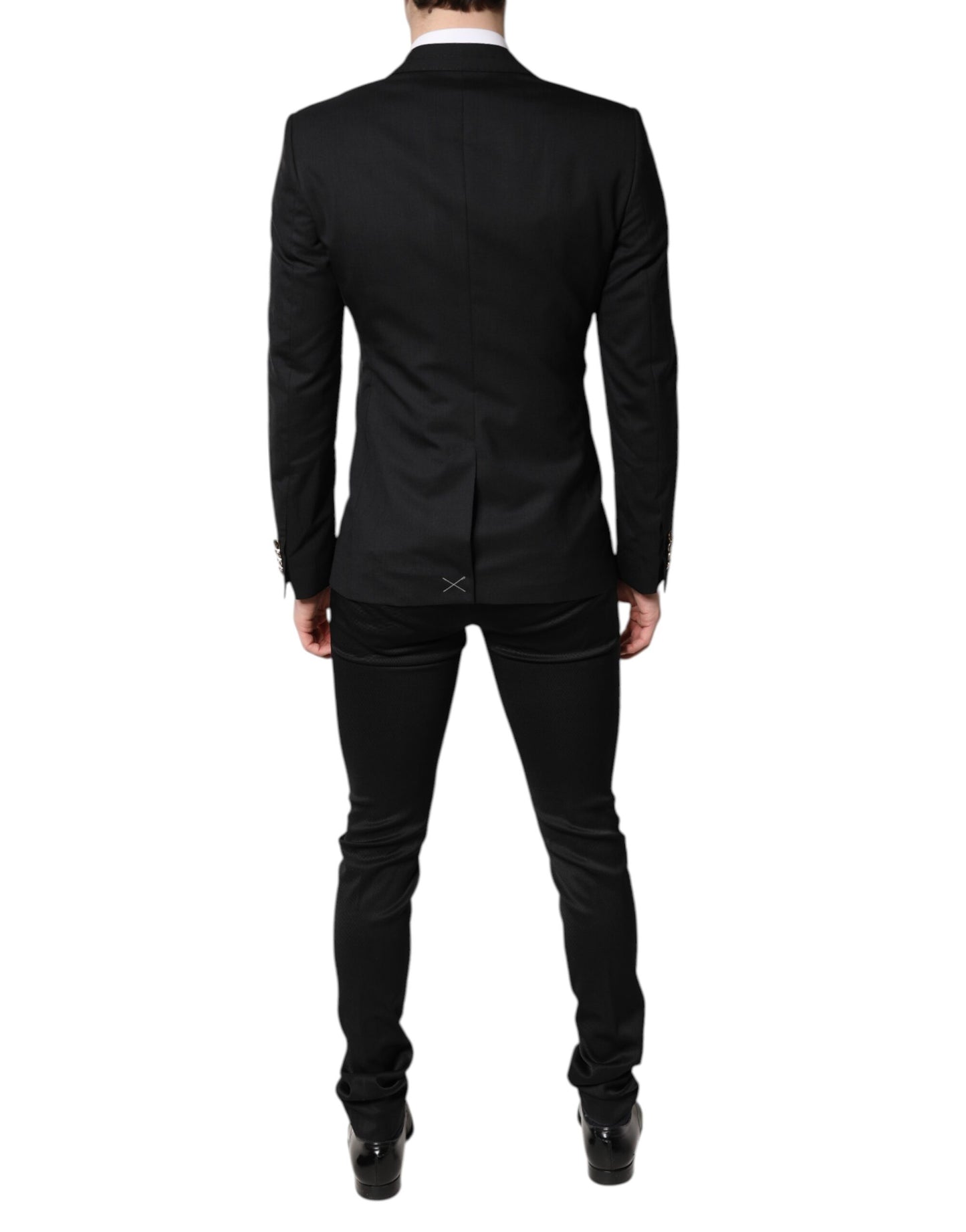Blazer de costume noir Dolce & Gabbana avec gilet