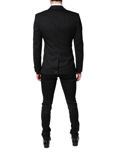Blazer de costume noir Dolce & Gabbana avec gilet