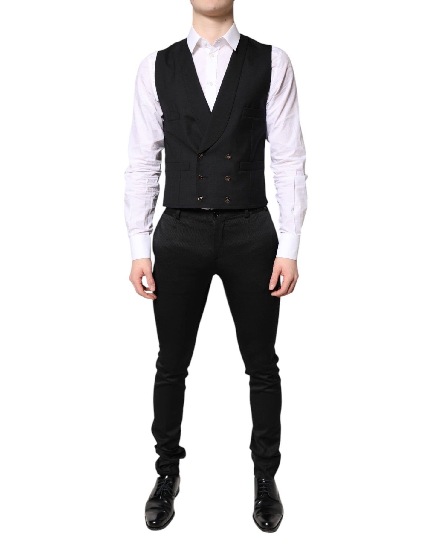 Blazer de costume noir Dolce & Gabbana avec gilet