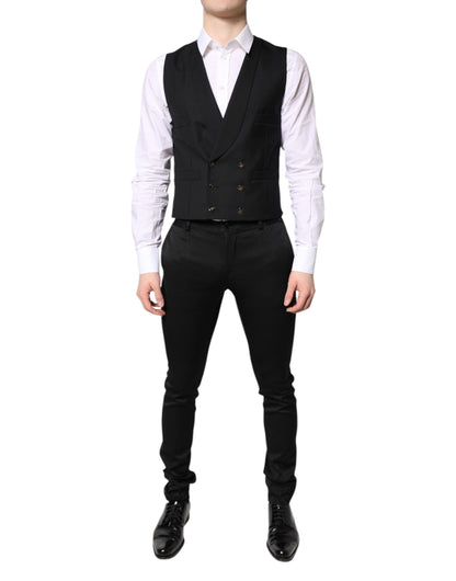 Blazer de costume noir Dolce & Gabbana avec gilet