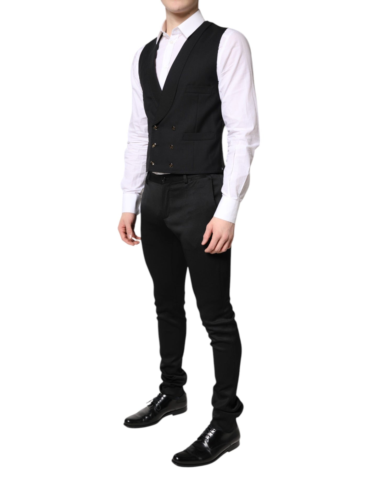 Blazer de costume noir Dolce & Gabbana avec gilet