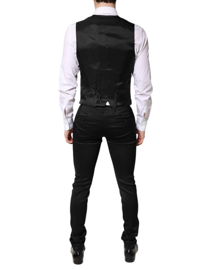 Blazer de costume noir Dolce & Gabbana avec gilet