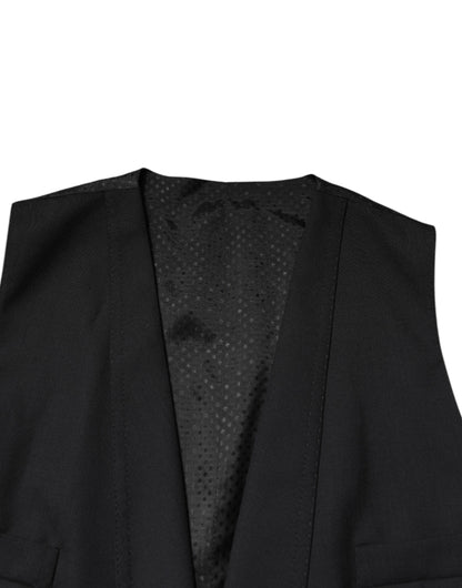 Blazer de costume noir Dolce & Gabbana avec gilet