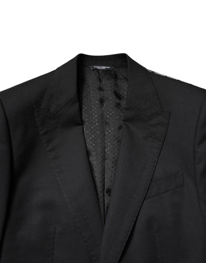 Blazer de costume noir Dolce & Gabbana avec gilet