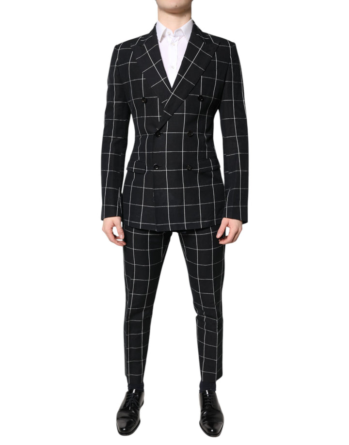 Traje de dos piezas cruzado negro TAORMINA de Dolce & Gabbana