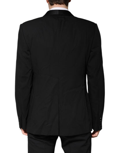 Traje de 2 piezas Dolce & Gabbana de lana negra de botonadura sencilla