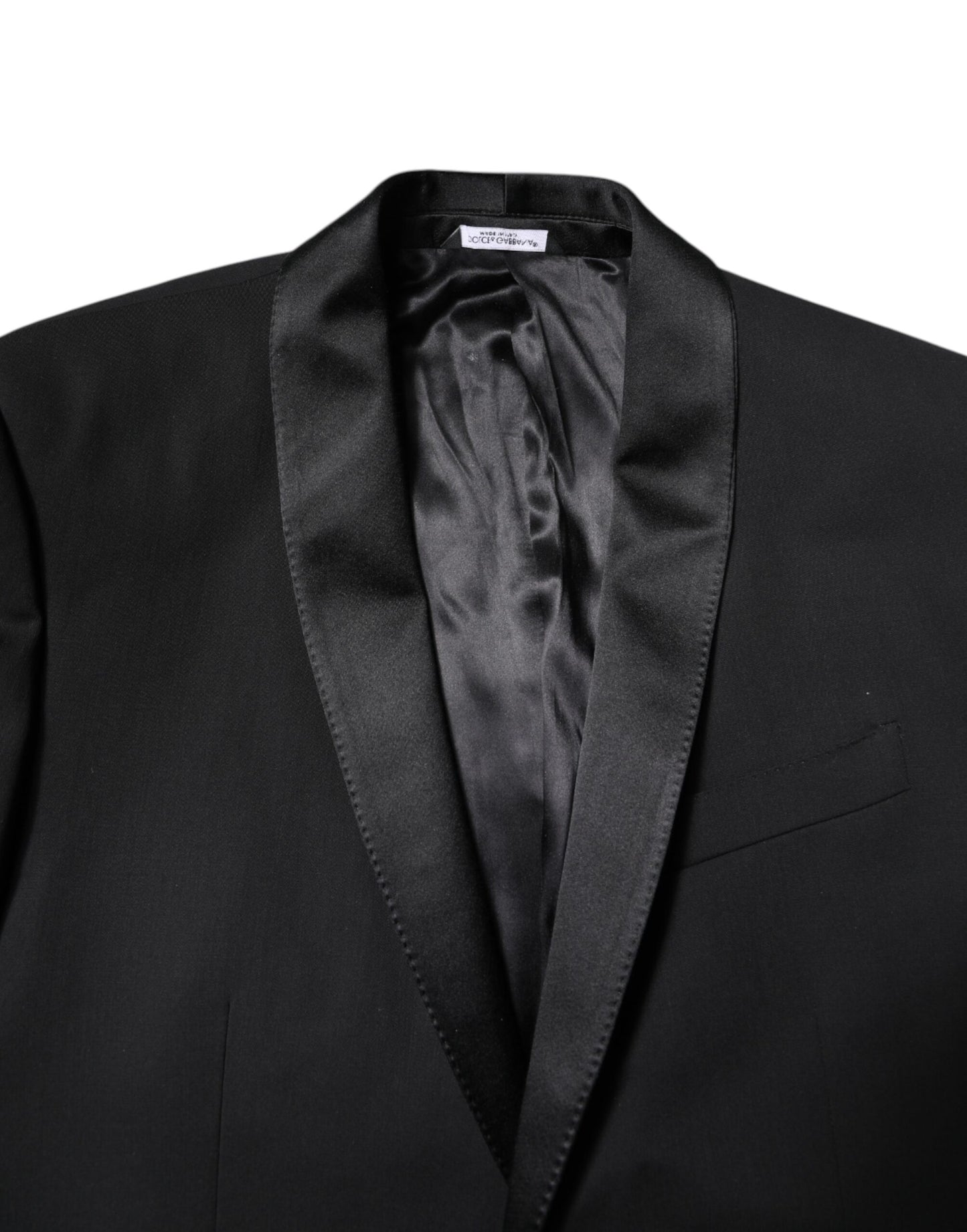 Traje de 2 piezas Dolce & Gabbana de lana negra de botonadura sencilla