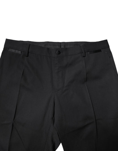 Traje de 2 piezas Dolce & Gabbana de lana negra de botonadura sencilla