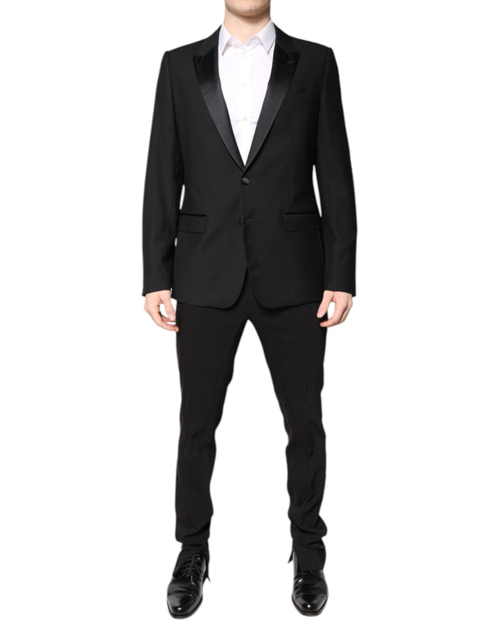 Traje de dos piezas Dolce & Gabbana de lana negra de botonadura sencilla