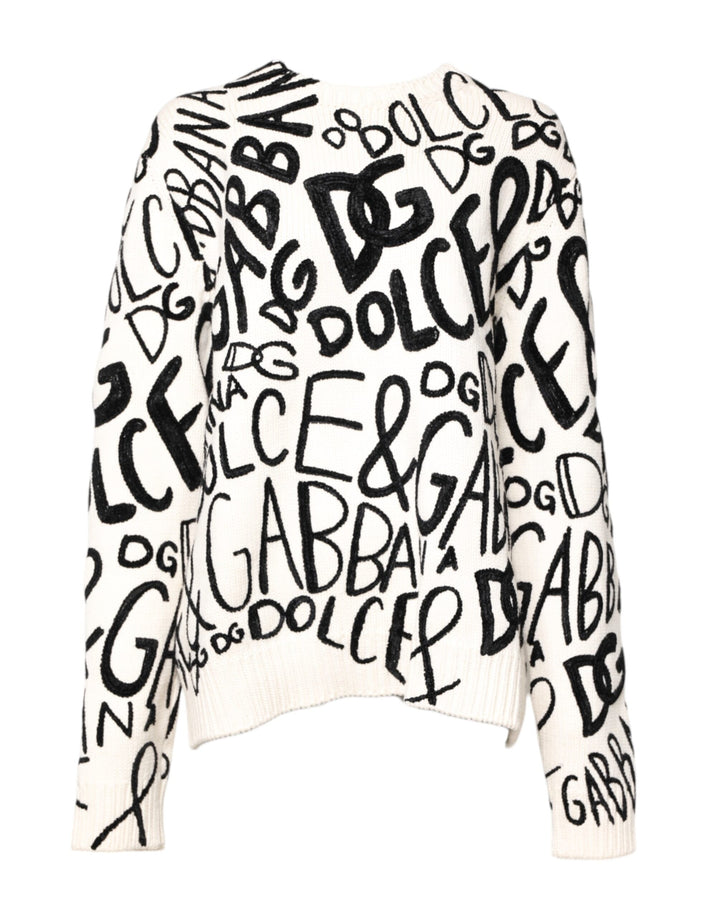 Suéter Dolce & Gabbana de mujer, blanco y negro con logo estampado
