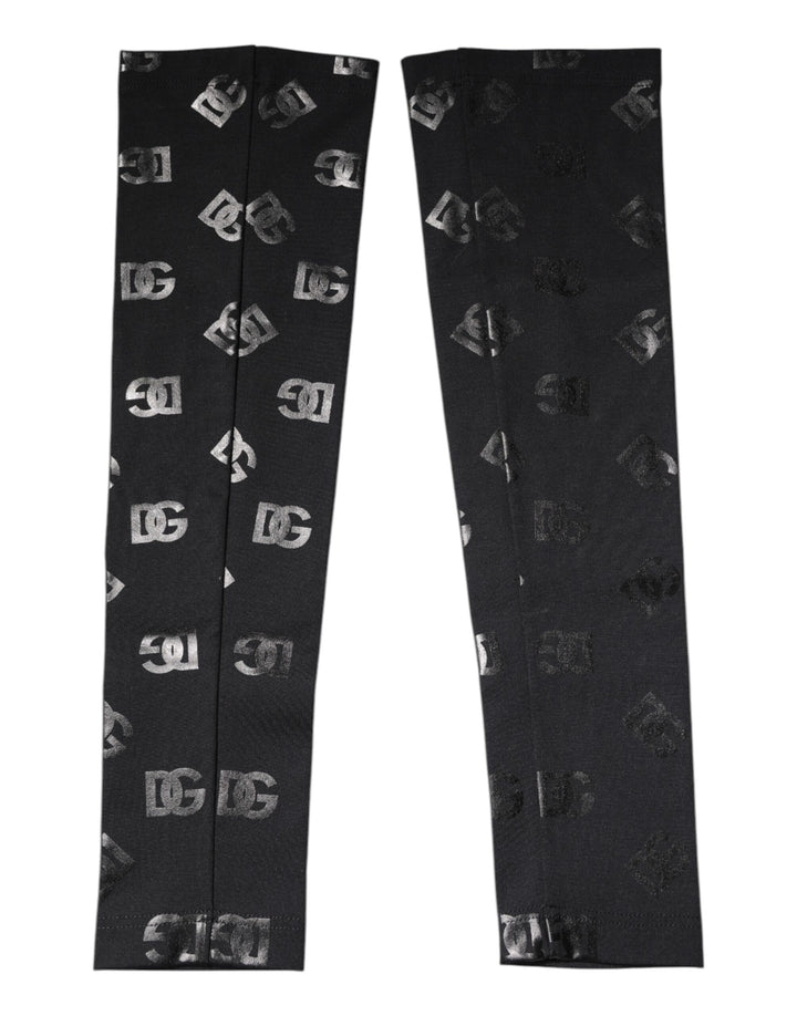 Manches Dolce & Gabbana noires en laine stretch à monogramme logo DG