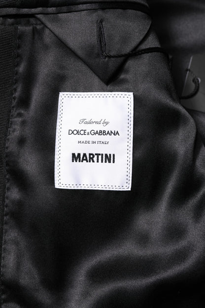 Dolce & Gabbana Dark Gray MARTINI Jacquard Men 3 Piece Suit