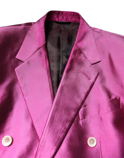 Traje de 3 piezas cruzado rosa SICILIA de Dolce & Gabbana
