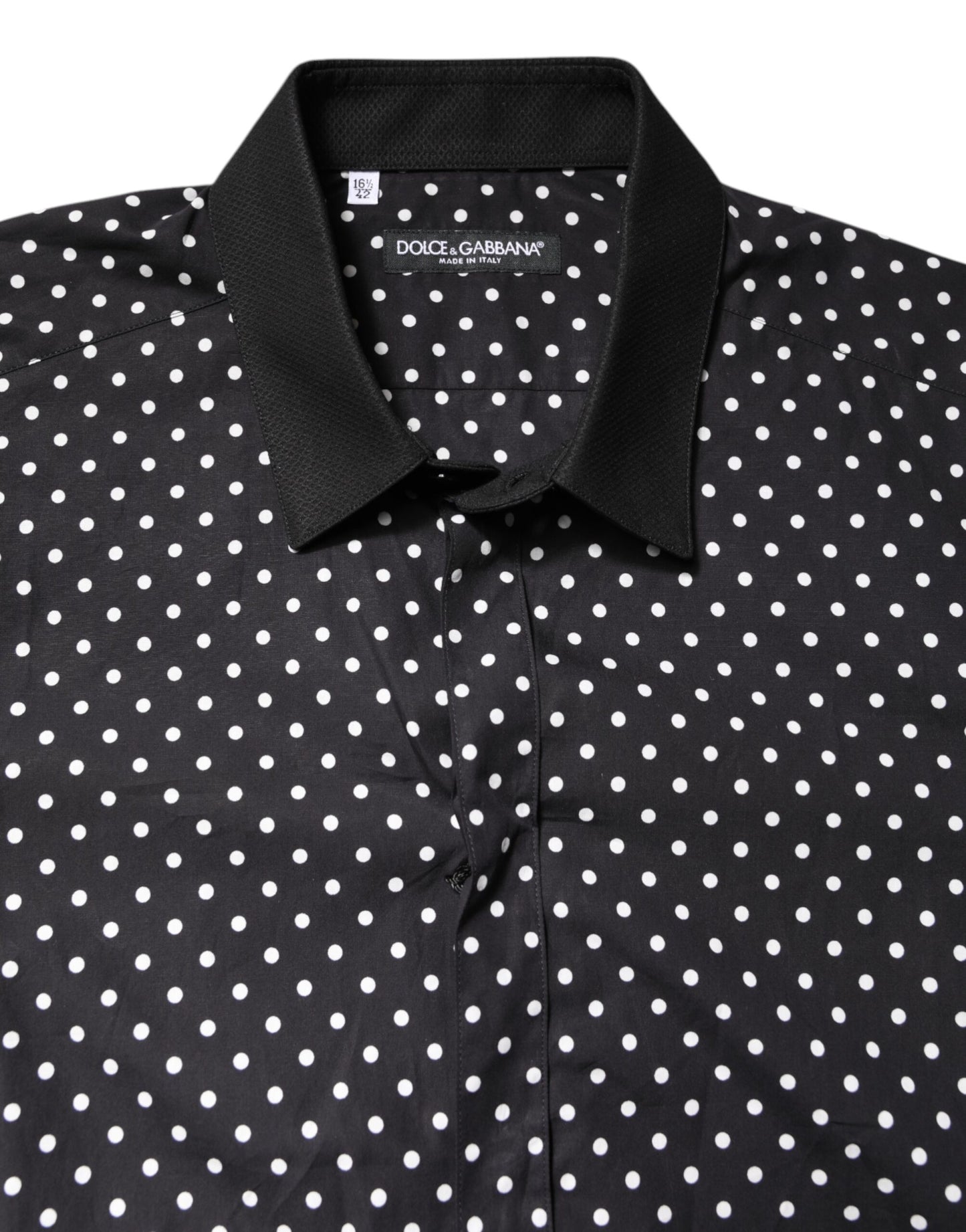 Chemise habillée Dolce & Gabbana en coton noir à pois