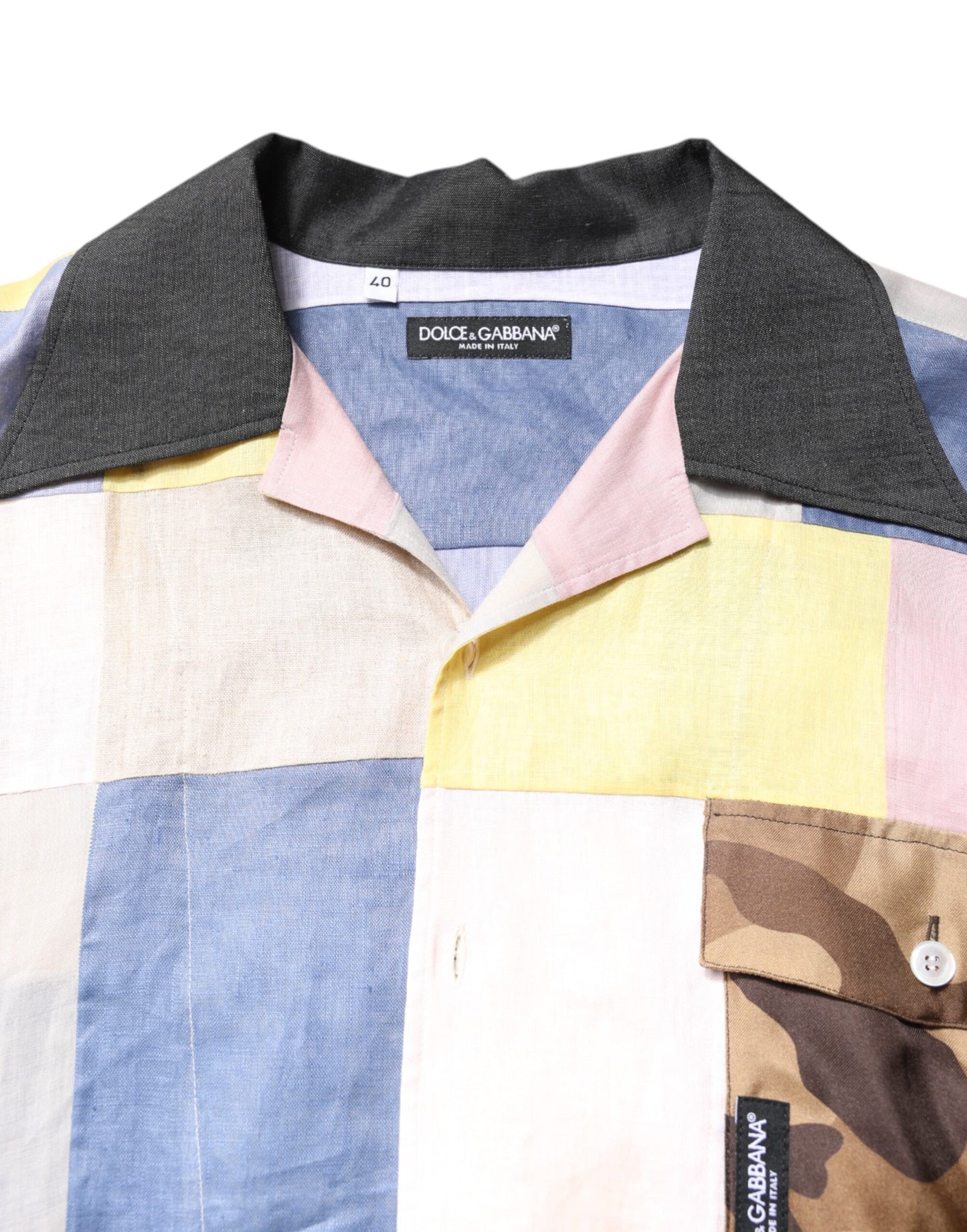 Chemise Dolce & Gabbana multicolore à manches courtes et patchwork