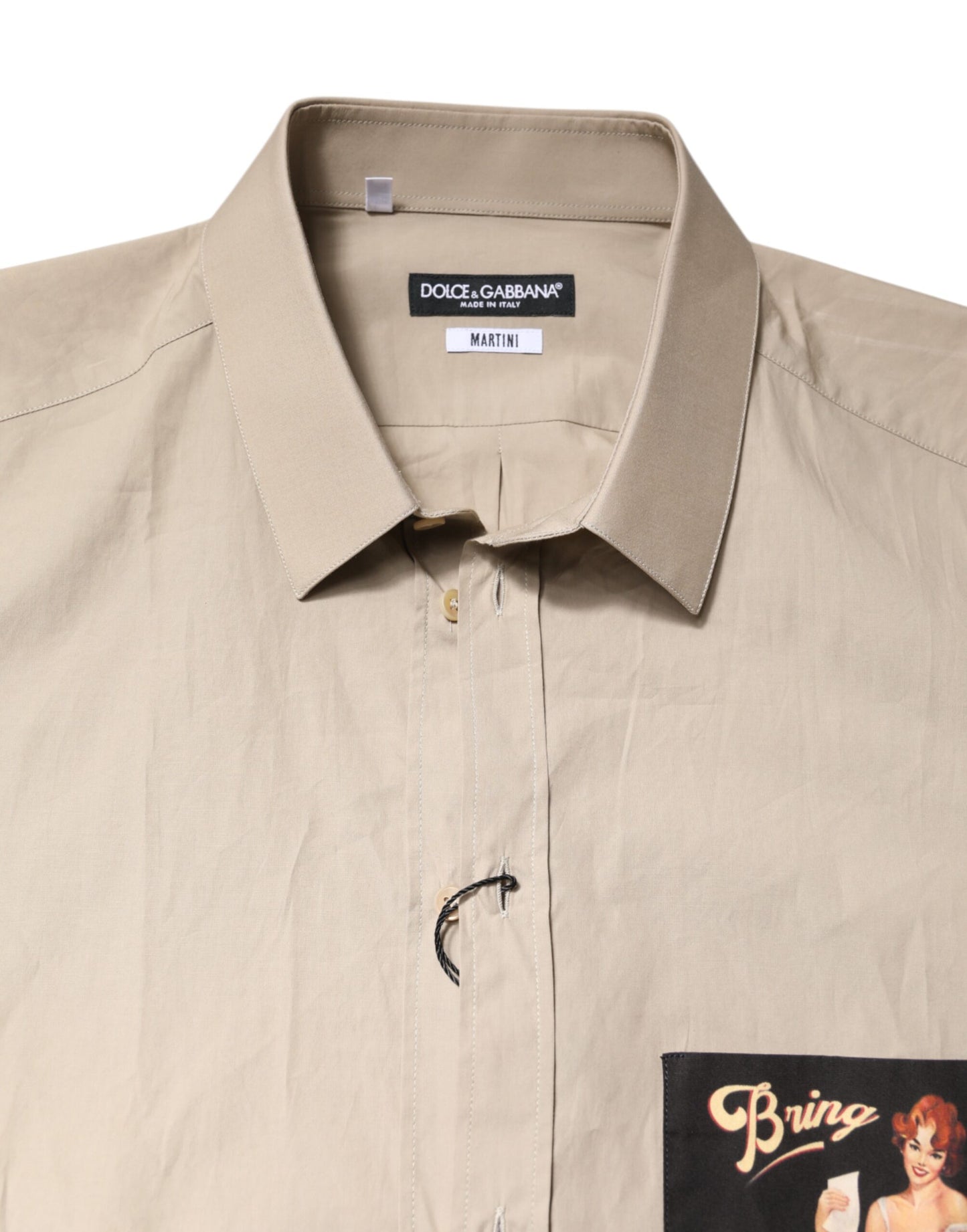 Chemise décontractée homme MARTINI Dolce & Gabbana beige à imprimé Pin-Up