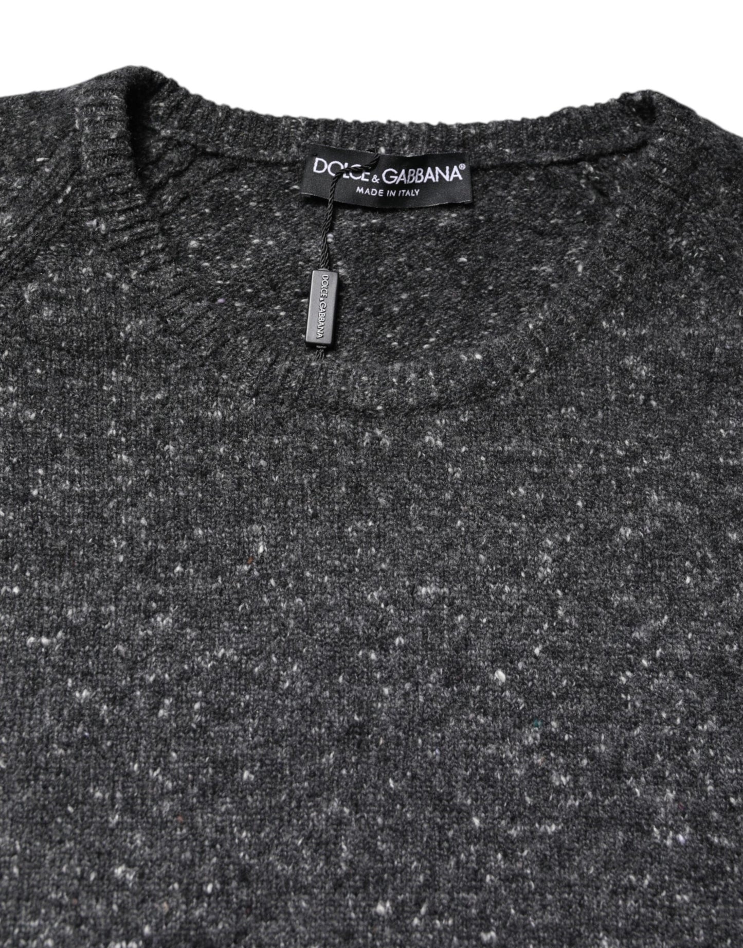 Suéter Dolce & Gabbana de lana gris con cuello redondo