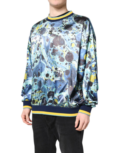 Pull-over homme Dolce & Gabbana en maille à motif marbre multicolore