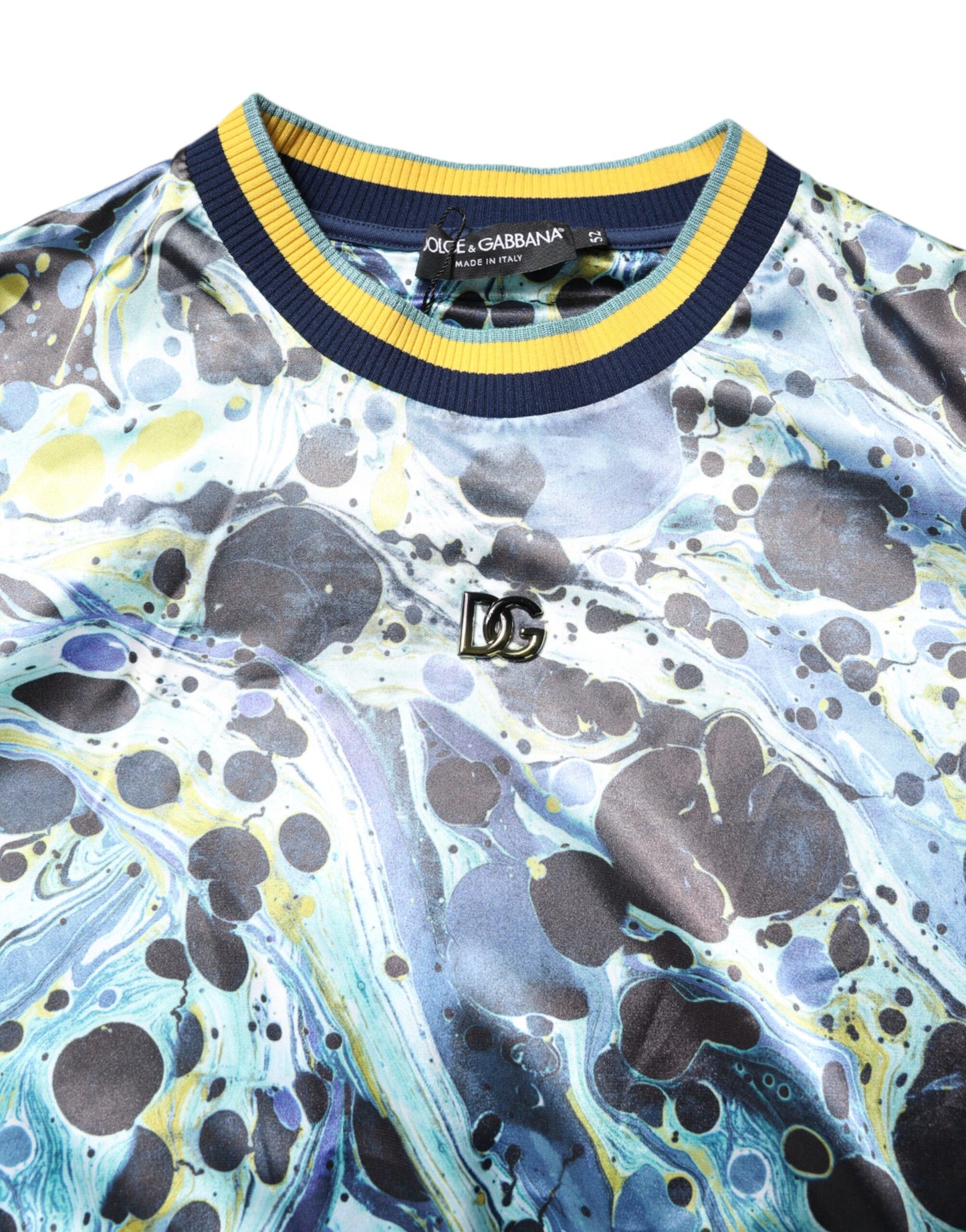 Pull-over homme Dolce & Gabbana en maille à motif marbre multicolore