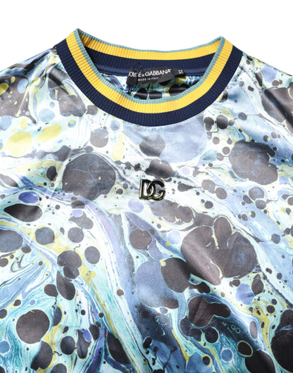 Pull-over homme Dolce & Gabbana en maille à motif marbre multicolore