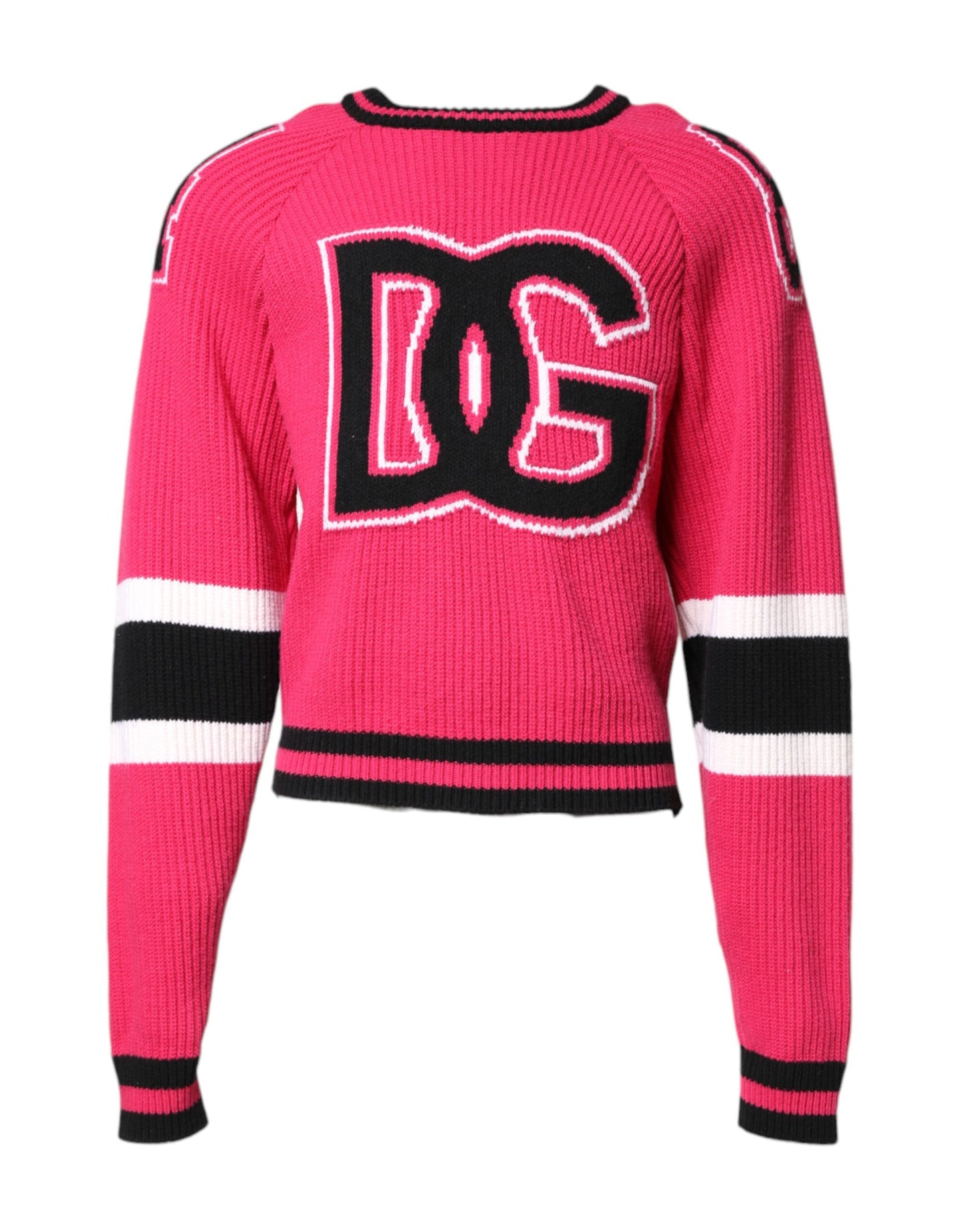 Sudadera de punto de algodón rosa Dolce & Gabbana con logo estampado