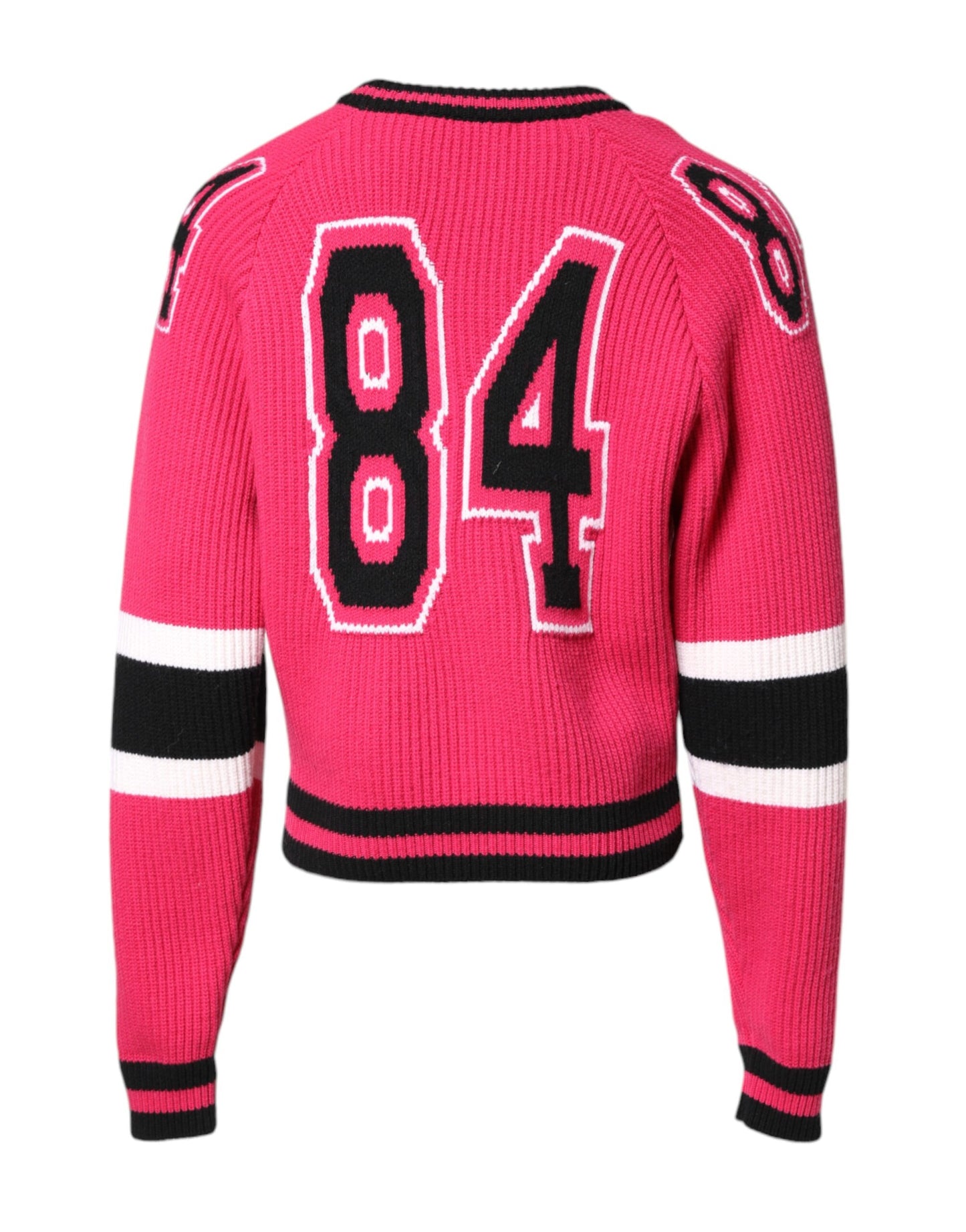 Sudadera de punto de algodón rosa Dolce & Gabbana con logo estampado