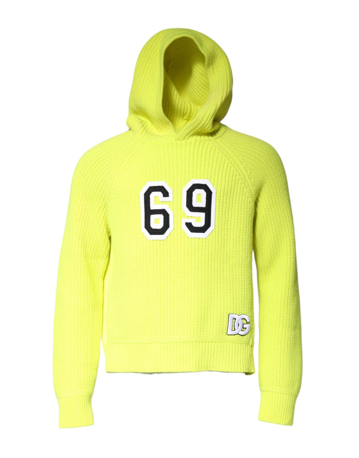 Dolce & Gabbana Green 69 Knit Hooded Men Pullover Sweater