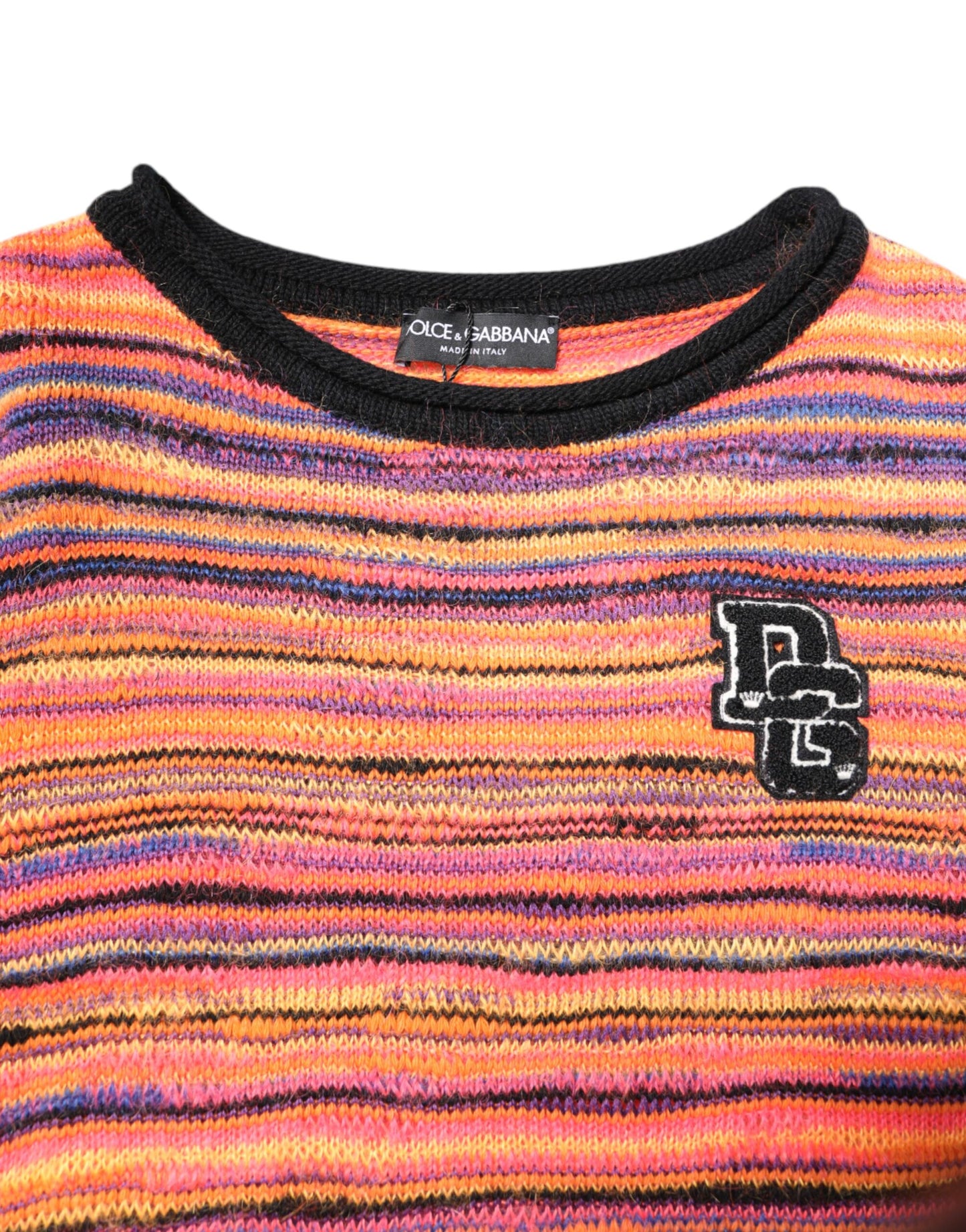 Jersey de punto multicolor de lana con logo DG de Dolce & Gabbana