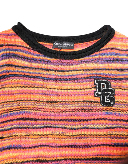 Jersey de punto multicolor de lana con logo DG de Dolce & Gabbana