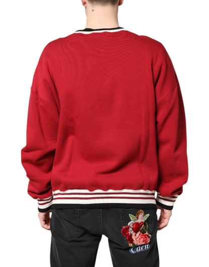 Sudadera con jersey de punto de lentejuelas rojas Dolce & Gabbana
