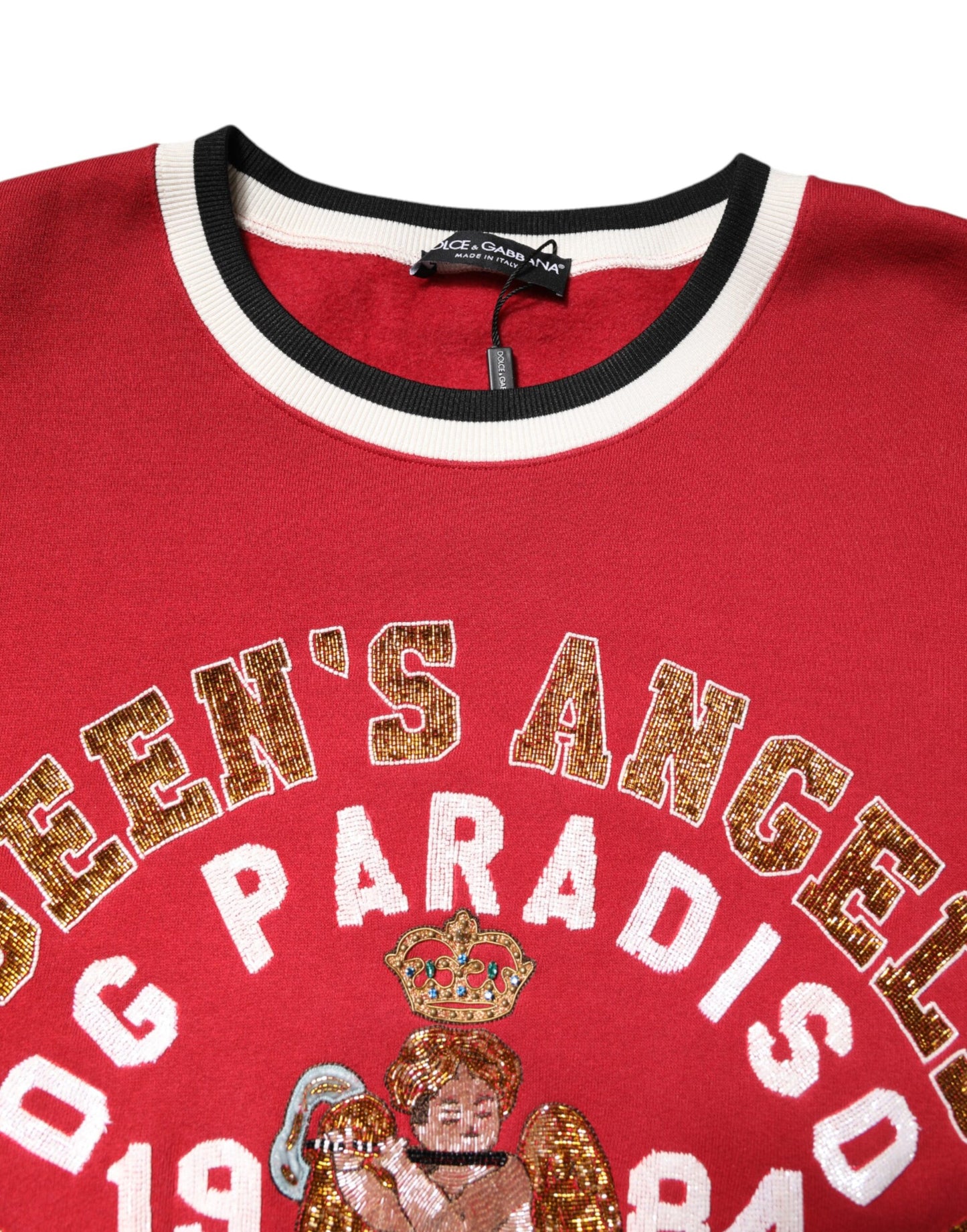 Sudadera con jersey de punto de lentejuelas rojas Dolce & Gabbana