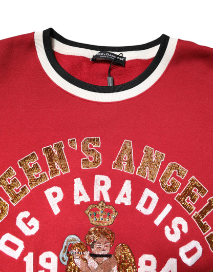 Sudadera con jersey de punto de lentejuelas rojas Dolce & Gabbana