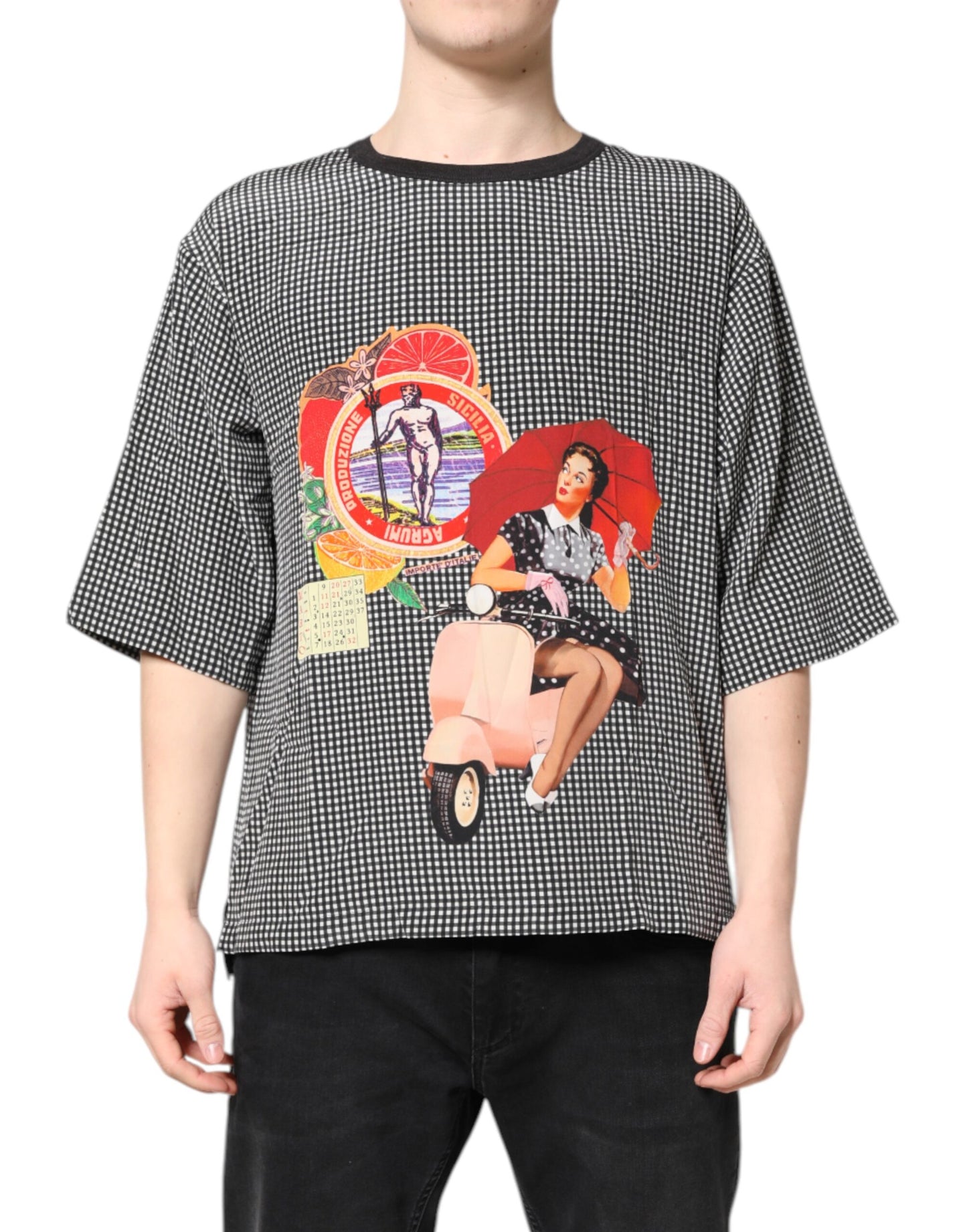Camiseta de manga corta con estampado gráfico negra de Dolce & Gabbana