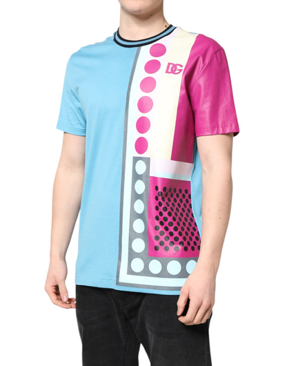 Camiseta de manga corta con logotipo estampado multicolor de Dolce & Gabbana