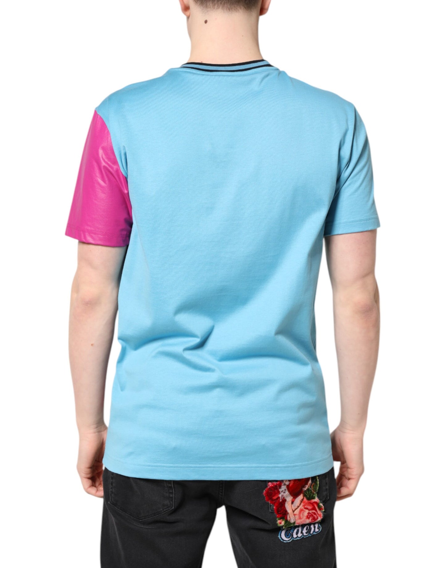 Camiseta de manga corta con logotipo estampado multicolor de Dolce & Gabbana