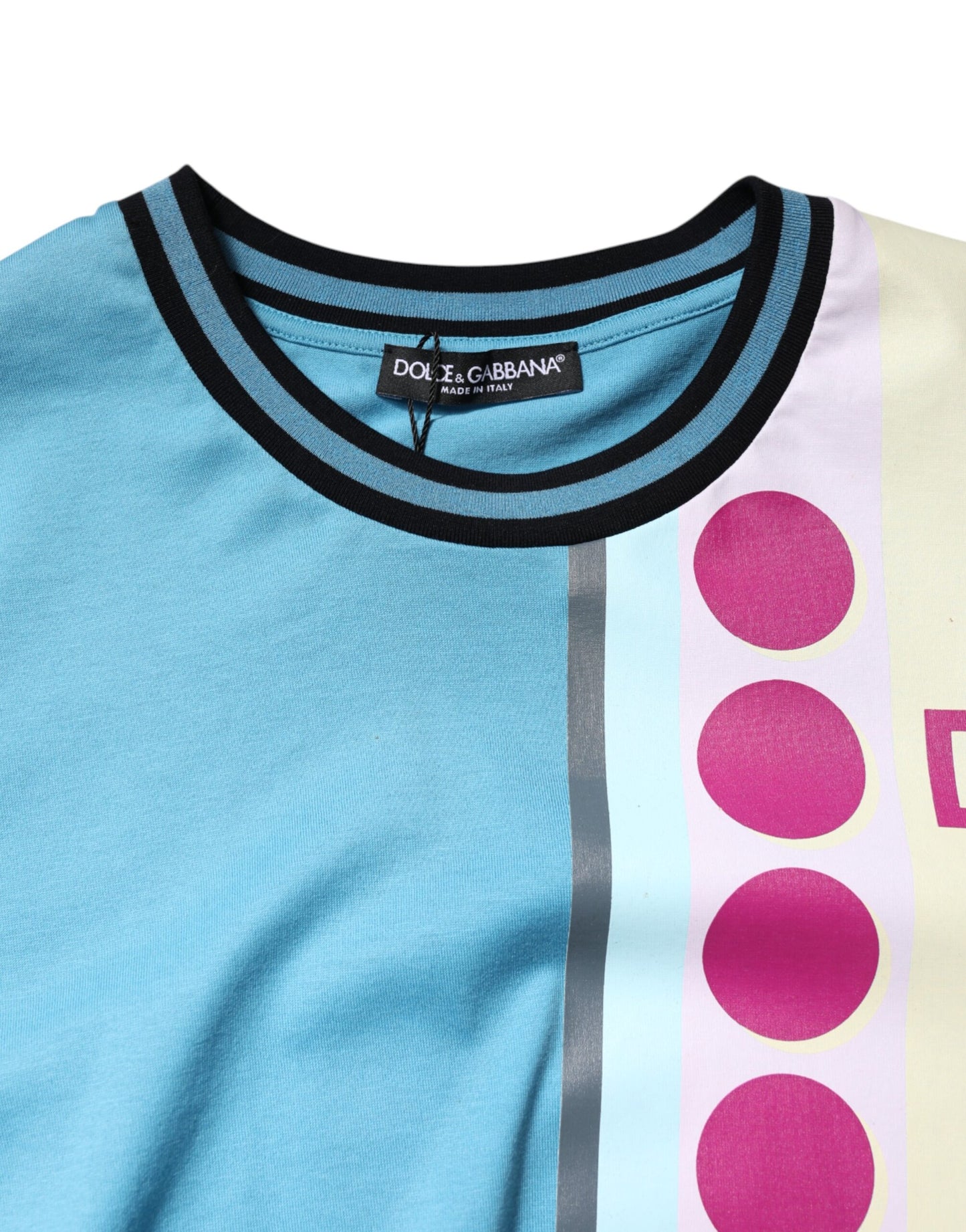 Camiseta de manga corta con logotipo estampado multicolor de Dolce & Gabbana