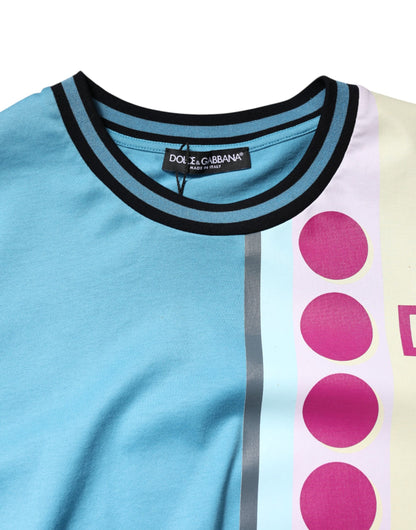 Camiseta de manga corta con logotipo estampado multicolor de Dolce & Gabbana
