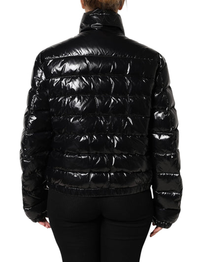 Chaqueta acolchada con cremallera completa y logo de Dolce & Gabbana negra