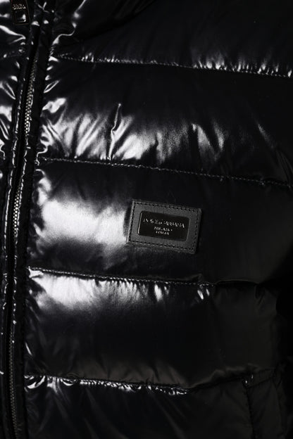 Chaqueta acolchada con cremallera completa y logo de Dolce & Gabbana negra