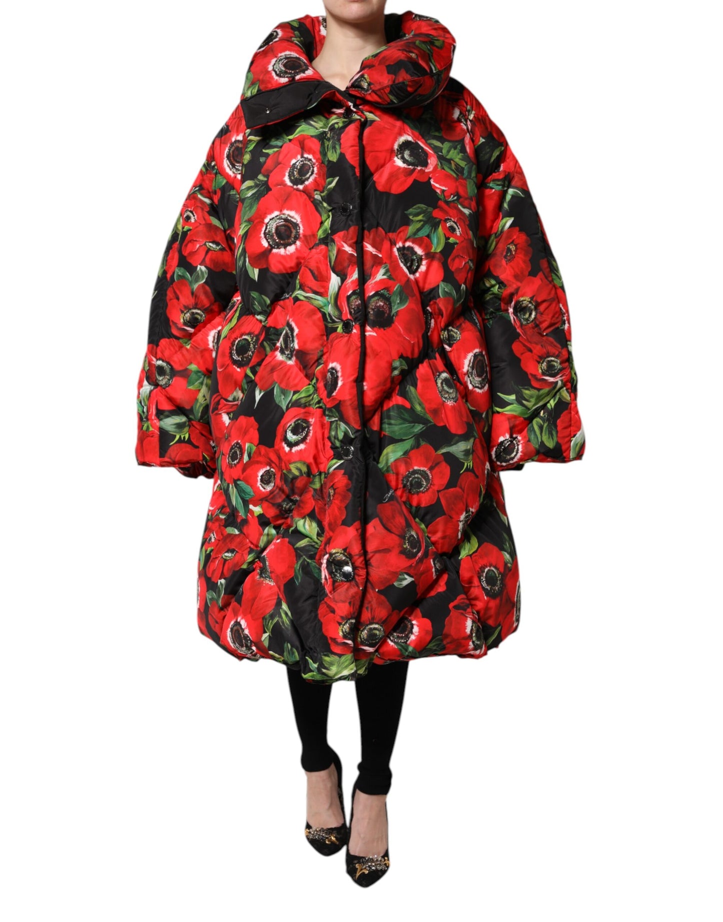 Chaqueta acolchada Dolce & Gabbana Multicolor Floral con cremallera completa