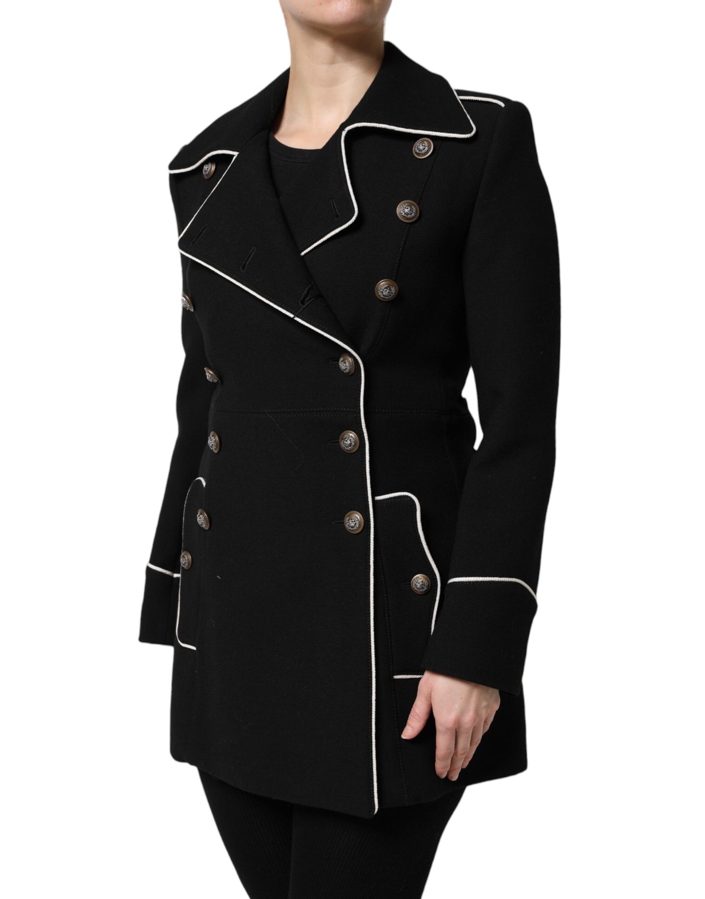 Chaqueta cruzada de lana negra Dolce & Gabbana